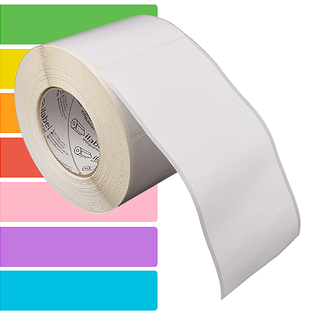 Etiqueta adesiva 100x200mm 10x20cm Couche p/ Zebra ZT230 S4M ZT410 - Rolo c/ 441 (90m) Tubete 3 polegadas