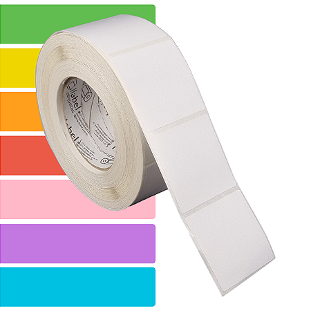Etiqueta adesiva 60x60mm 6x6cm Couche p/ Zebra ZT230 S4M ZT410 - Rolo c/ 1428 (90m) Tubete 3 polegadas