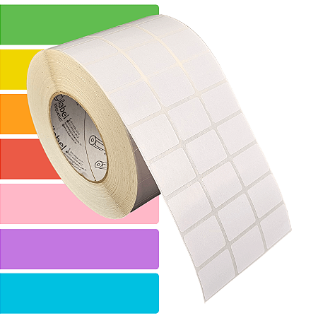 Etiqueta adesiva 33x25mm 3,3x2,5cm (3 colunas) BOPP p/ Zebra ZT230 S4M ZT410 - Rolo c/ 90m Tubete 3 polegadas