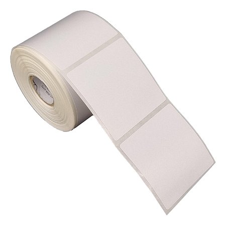 Etiqueta adesiva 60x60mm 6x6cm Poliéster branco brilho p/ Zebra Argox Elgin - Rolo c/ 476 (30m)