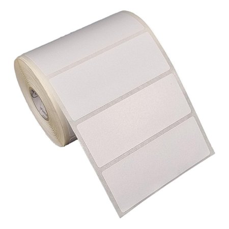 Etiqueta adesiva 90x35mm 9x3,5cm Poliéster branco brilho p/ Zebra Argox Elgin - Rolo c/ 789 (30m)