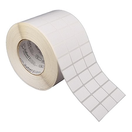 Etiqueta adesiva 33x22mm 3,3x2,2cm (3 colunas) Poliéster branco brilho Zebra ZT230 S4M ZT410 Rolo 90m Tubete 3 polegadas