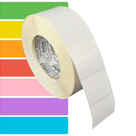 Etiqueta adesiva 50x40mm 5x4cm (1 coluna) Couche p/ Zebra ZT230 S4M ZT410 - Rolo c/ 90m Tubete 3 polegadas