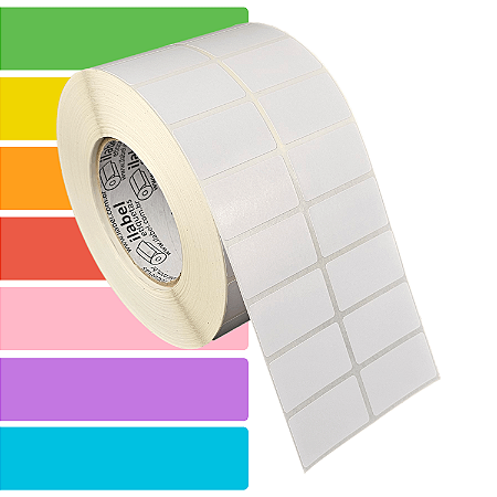 Etiqueta adesiva 45x25mm 4,5x2,5cm (2 colunas) Couche p/ Zebra ZT230 S4M ZT410 - Rolo c/ 90m Tubete 3 polegadas