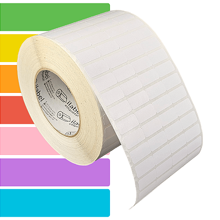 Etiqueta adesiva 25x12mm 2,5x1,2cm (4 colunas) Térmica (impressão sem ribbon) - Rolo c/ 90m Tubete 3 polegadas