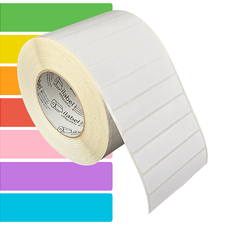 Etiqueta adesiva 100x20mm 10x2cm Couche p/ Zebra ZT230 S4M ZT410 - Rolo c/ 3912 (90m) Tubete 3 polegadas