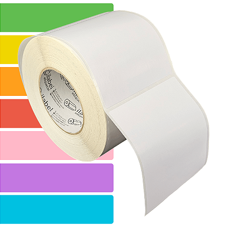 Etiqueta adesiva 100x120mm 10x12cm BOPP p/ Zebra ZT230 S4M ZT410 - Rolo c/ 729 (90m) Tubete 3 polegadas