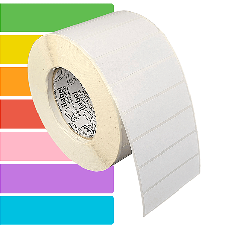 Etiqueta adesiva 85x25mm 8,5x2,5cm Couche p/ Zebra ZT230 S4M ZT410 - Rolo c/ 3213 (90m) Tubete 3 polegadas