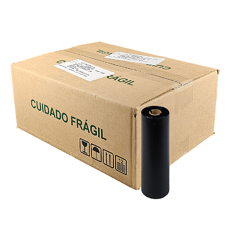 Ribbon 110x91 Cera Mastercorp G42 Premium Externo para etiqueta Couché 1/2 pol p/ Zebra Argox Elgin Caixa c/ 48 unidades