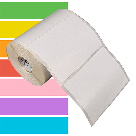 Etiqueta adesiva 100x50mm 10x5cm Couche p/ Zebra Argox Elgin - Rolo c/ 566 (30m)