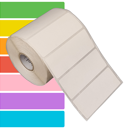 Etiqueta adesiva 80x30mm 8x3cm Couche p/ Zebra Argox Elgin - Rolo c/ 909 (30m)