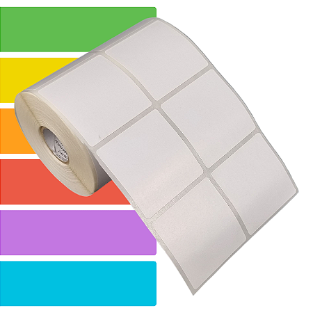 Etiqueta adesiva 50x50mm 5x5cm (2 colunas) BOPP p/ Zebra Argox Elgin - Rolo c/ 1132 (30m)