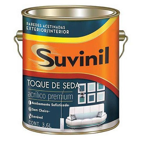 Tinta Acrílica Acetinado Toque de Seda Premium Branco 3,6L Suvinil