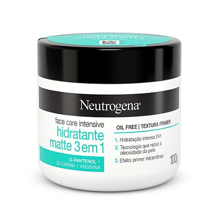 Neutrogena Face Care Intensive Hidratante Matte 3 Em 1