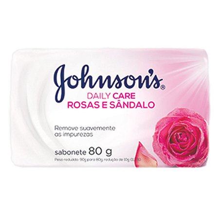 Sabonete Johnson's Daily Care Rosas e Sândalo 80gr Com 12 Unidades