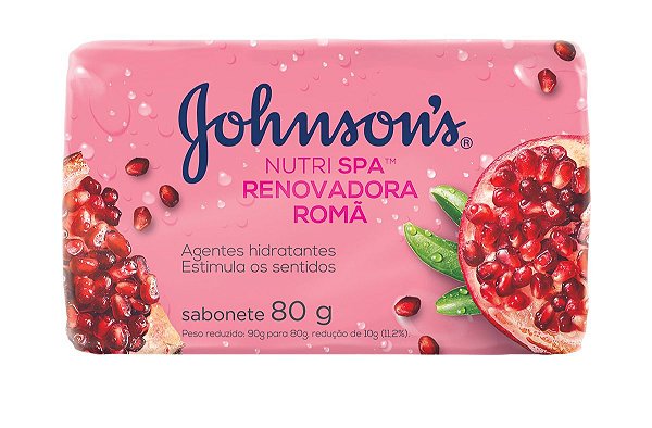 Sabonete Johnson's Nutrição Renovadora Uva & Romã  80gr Com 12 Unidades