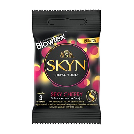 Preservativo Skyn Sexy Cherry - Com 03 Unidades