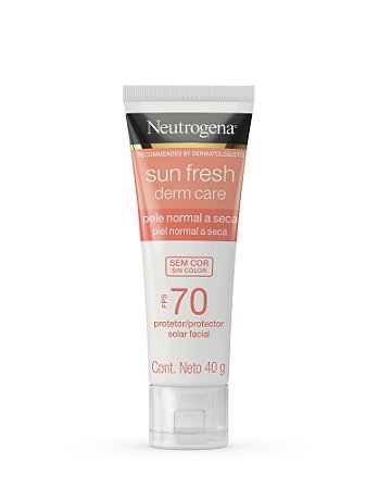 Protetor Solar Facial Neutrogena Sun Fresh Derm Care Sem Cor FPS 70 40g