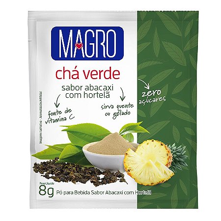 Chá Verde Magro Sabor Abacaxi com Hortelã com 15un de 8g