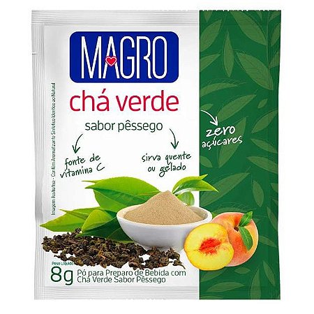 Chá Verde Magro Sabor Pêssego com 15un de 8g