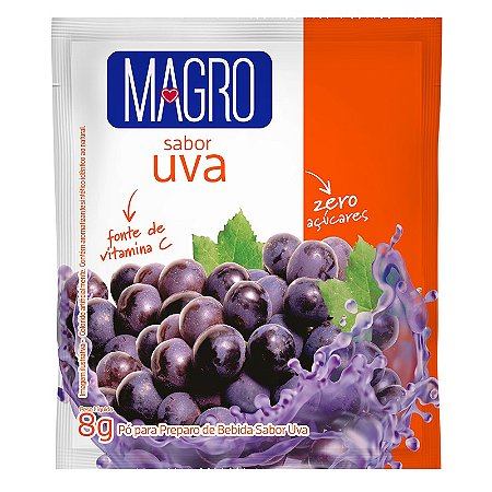 Refresco Diet Magro Sabor Uva com 15un de 8g