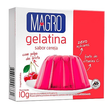 Gelatina Magro com Sucralose Sabor Cereja 10g