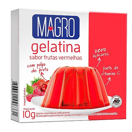 Gelatina Magro com Sucralose Sabor Frutas Vermelhas 10g