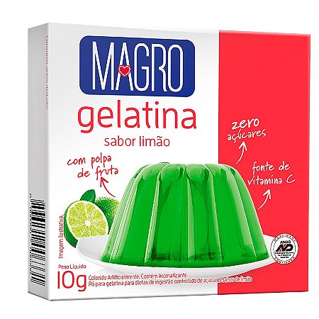Gelatina Magro com Sucralose Sabor Limão 10g