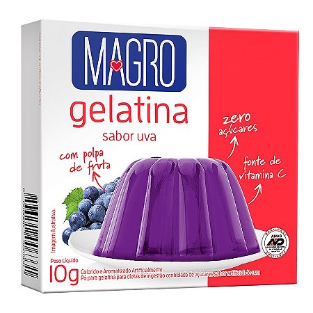 Gelatina Magro com Sucralose Sabor Uva 10g