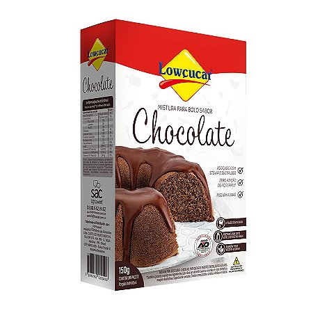 Mistura para Bolo Lowçucar Zero Adição de Açúcares Sabor Chocolate 150g