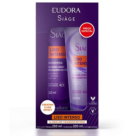 Kit Siàge Liso Intenso: Shampoo 250ml + Condicionador 200ml