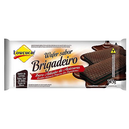 Bolacha Wafer Lowçucar Sabor Brigadeiro Zero Açucar 115g