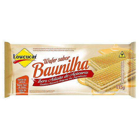 Bolacha Wafer Lowçucar Sabor Baunilha Zero Açucar 115g