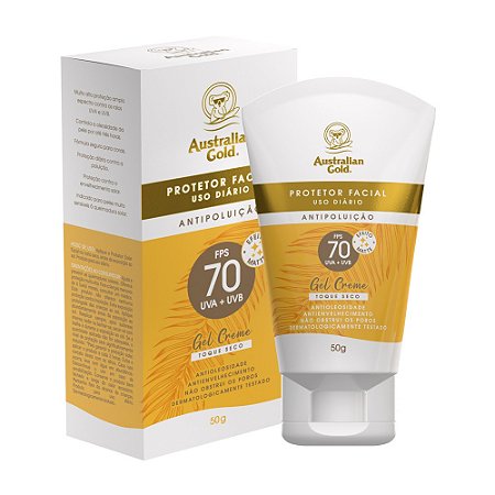 Australian Gold Protetor Solar Facial Gel Creme - FPS 70 50g
