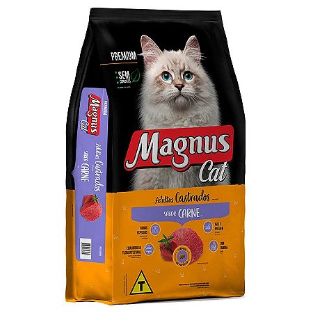 Magnus Premium Gatos Adultos Castrados Carne 1kg