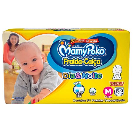 MamyPoko Fralda-Calça Dia e Noite M 34 Unidades