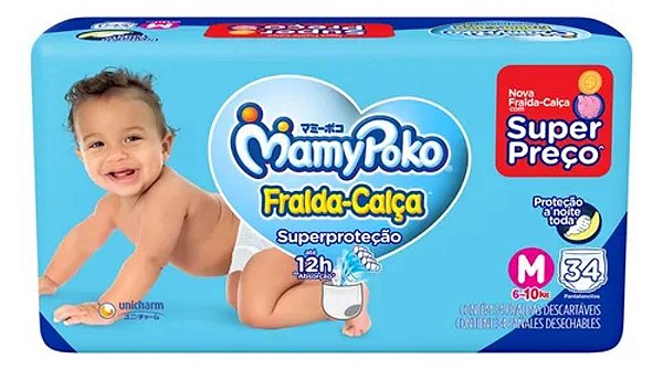 Fralda Calça Mamy Poko Superproteção M 34 Unidades