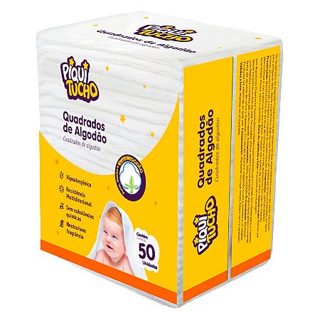 Algodão Quadrado Piquitucho Com 50 Unidades