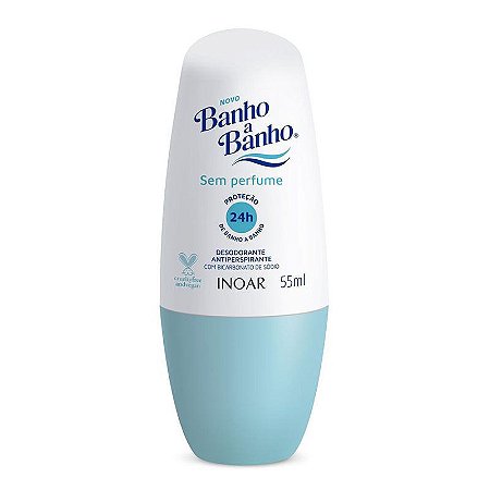 Desodorante Roll On Banho A Banho Sem Perfume 55ml