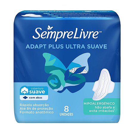 Sempre Livre Adapt Plus Suave Com Abas - 8 Unidades - Nosso Armazém -  Produtos pra você, sua família e seu pet