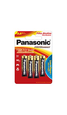 Panasonic Pilha Alcalina Pequena AA -  6 Unidades