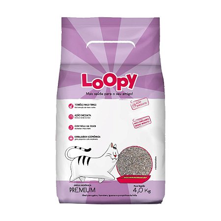 Areia Higiênica Premium Loopy 4kg