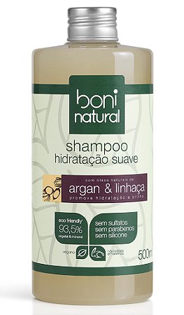 Shampoo Argan e Linhaça Boni Natural - 500ml