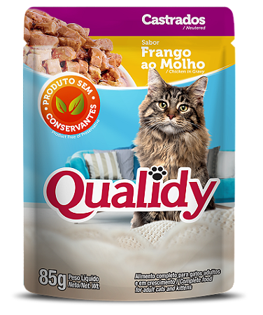 Qualidy Sachê Gatos Castrados Sabor Frango Ao Molho - 85g