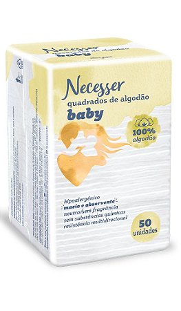 Algodão Quadrado Multi Uso Necesser Com 50 Unidades