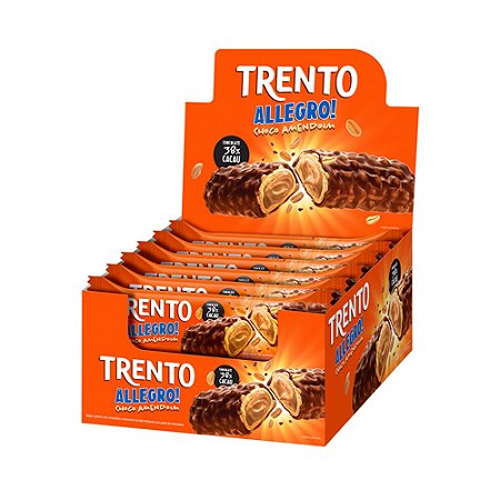 Trento Wafer Allegro Chocolate com Amendoim Display Com 16un
