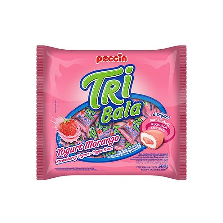 Bala Tribala Yogurte Morango 500g