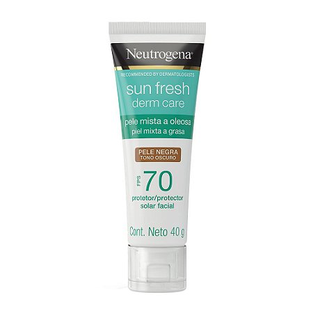 Protetor Solar Facial Neutrogena Sun Fresh Derm Care Pele Negra FPS 70 40gr