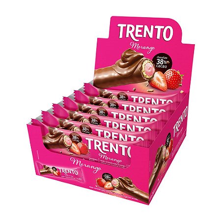 Trento Wafer Morango Display Com 16un