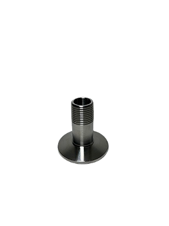 Adaptador Inox 304 TC 1 1/2" com BSP 1/2" rosca externa (sem abraçadeira e sem anel de vedação)